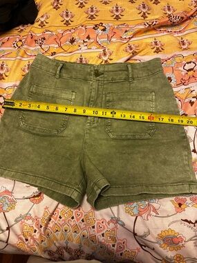 bagatelle High-Rise Olive Green Utility Shorts